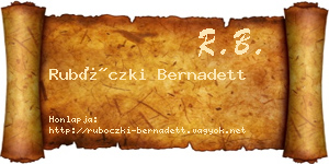 Rubóczki Bernadett névjegykártya