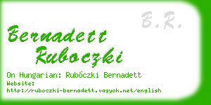 bernadett ruboczki business card